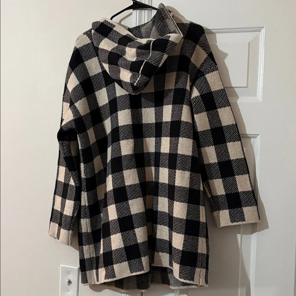 J. Jill Black and Cream Plaid Teddy Jacket - Picture 4 of 12